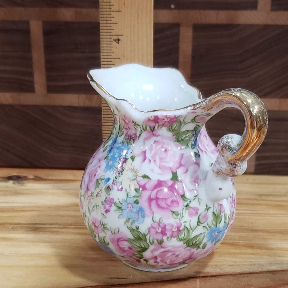 Vintage Royal China Arnart Floral Pitcher / Creamer